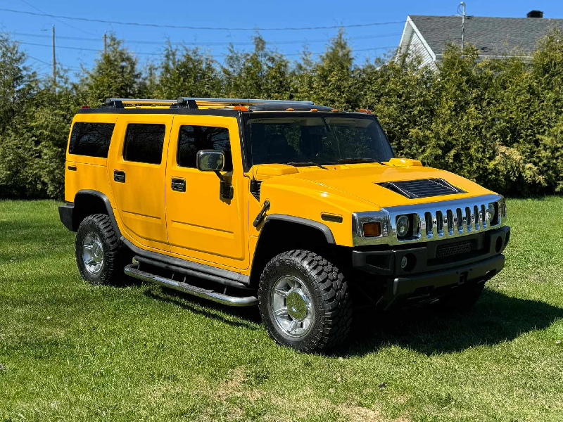 HUMMER H2 2005 JAUNE TOIT OUVRANT MAGS CUIR 